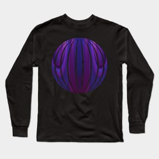 Mirrored Abstract Deep Tones of Purple and Blue Long Sleeve T-Shirt